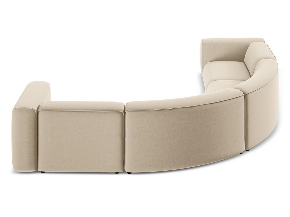 ECKSOFA Samt Stoff Beige - Beige/Creme, Kunststoff/Textil (318/318cm) - Makamii