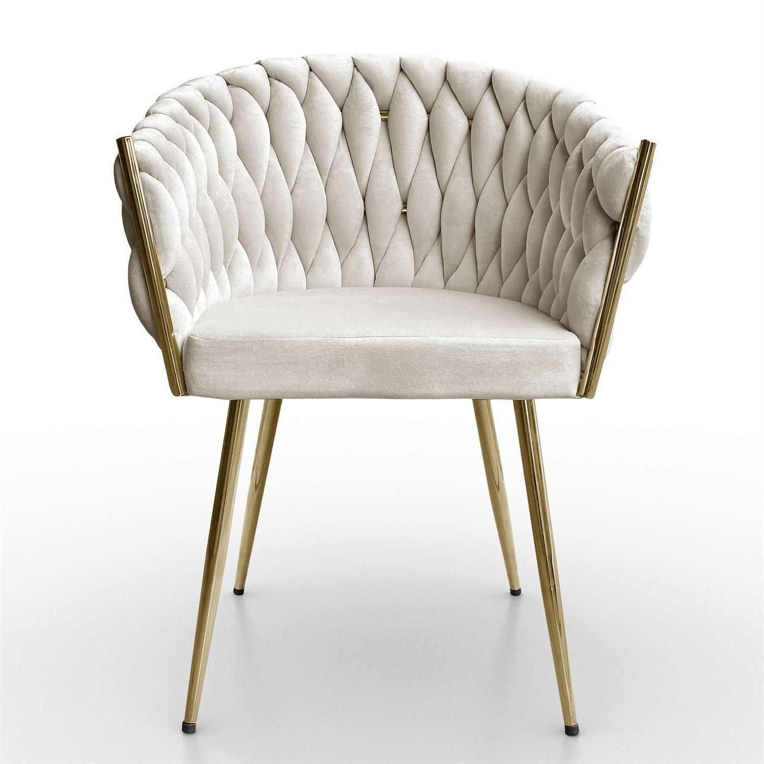 ARMLEHNENSTUHL ROSALIE - Beige/Goldfarben, Textil (65/73/54cm) - Lookway