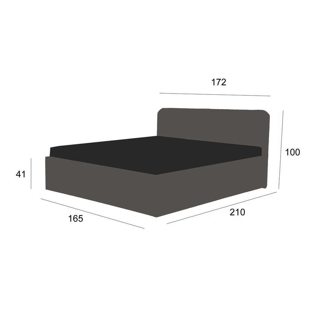 Thumbnail - Halmon Schlafkomfort Betten Polsterbett, Blau, Holz, H3, 160x200 cm, Schlafzimmer, Betten, Polsterbetten