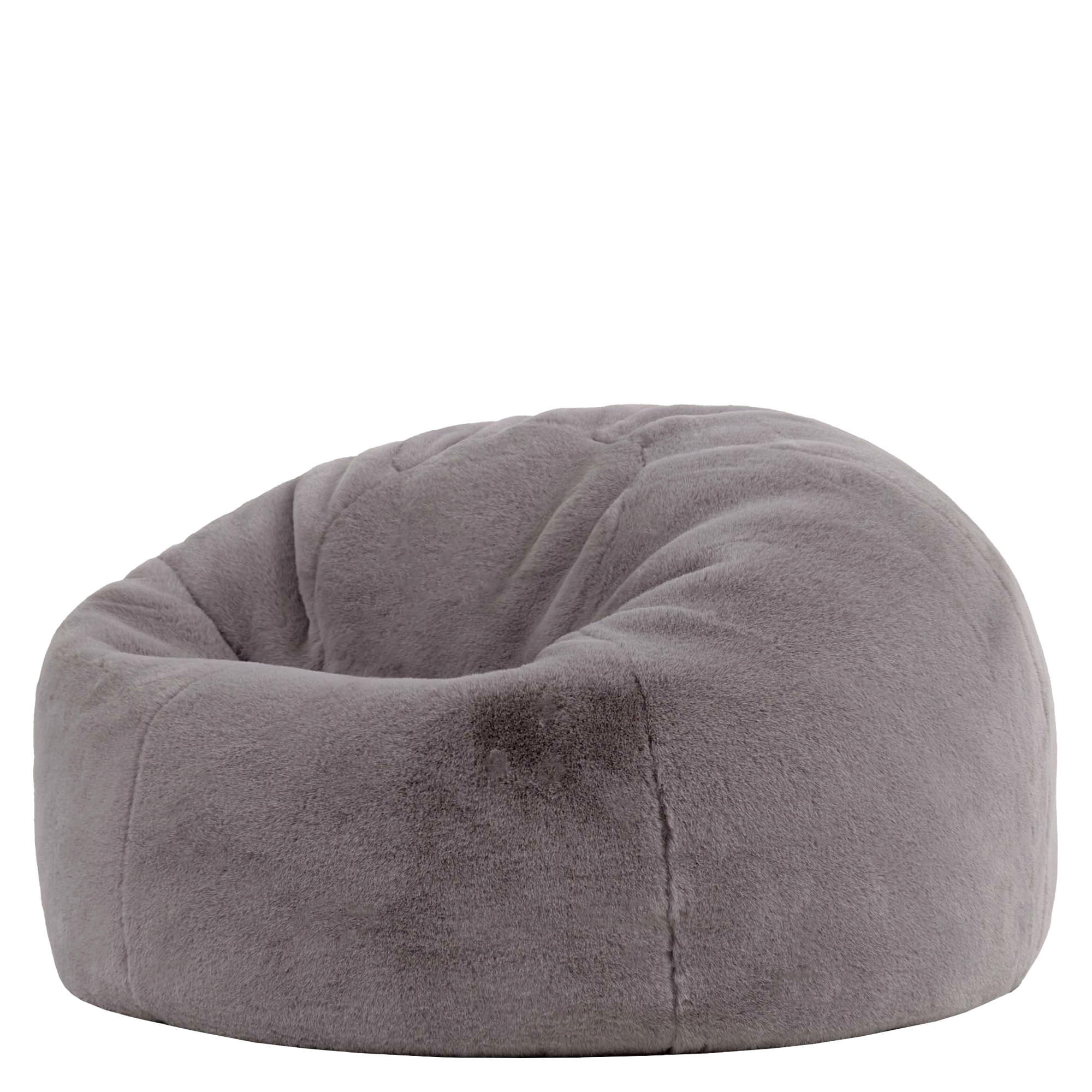 SITZSACK Kingston Kaninchenkunstfell - Grau, Textil (85/50/85cm) - icon