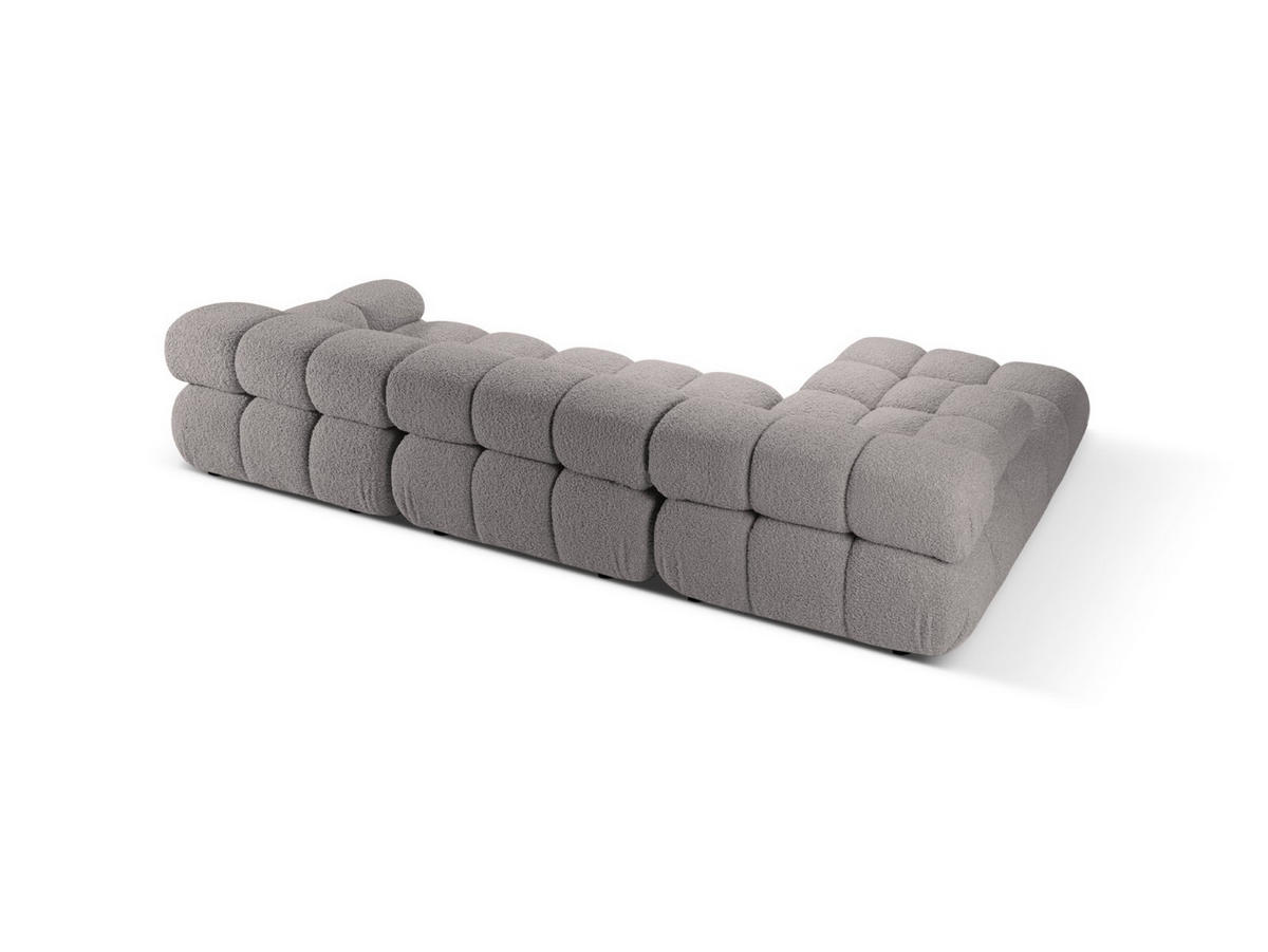 ECKSOFA modular links Bellis aus Boucle hellgrau 4 Sitzplätze - Hellgrau, Textil (155/282cm) - Micadoni