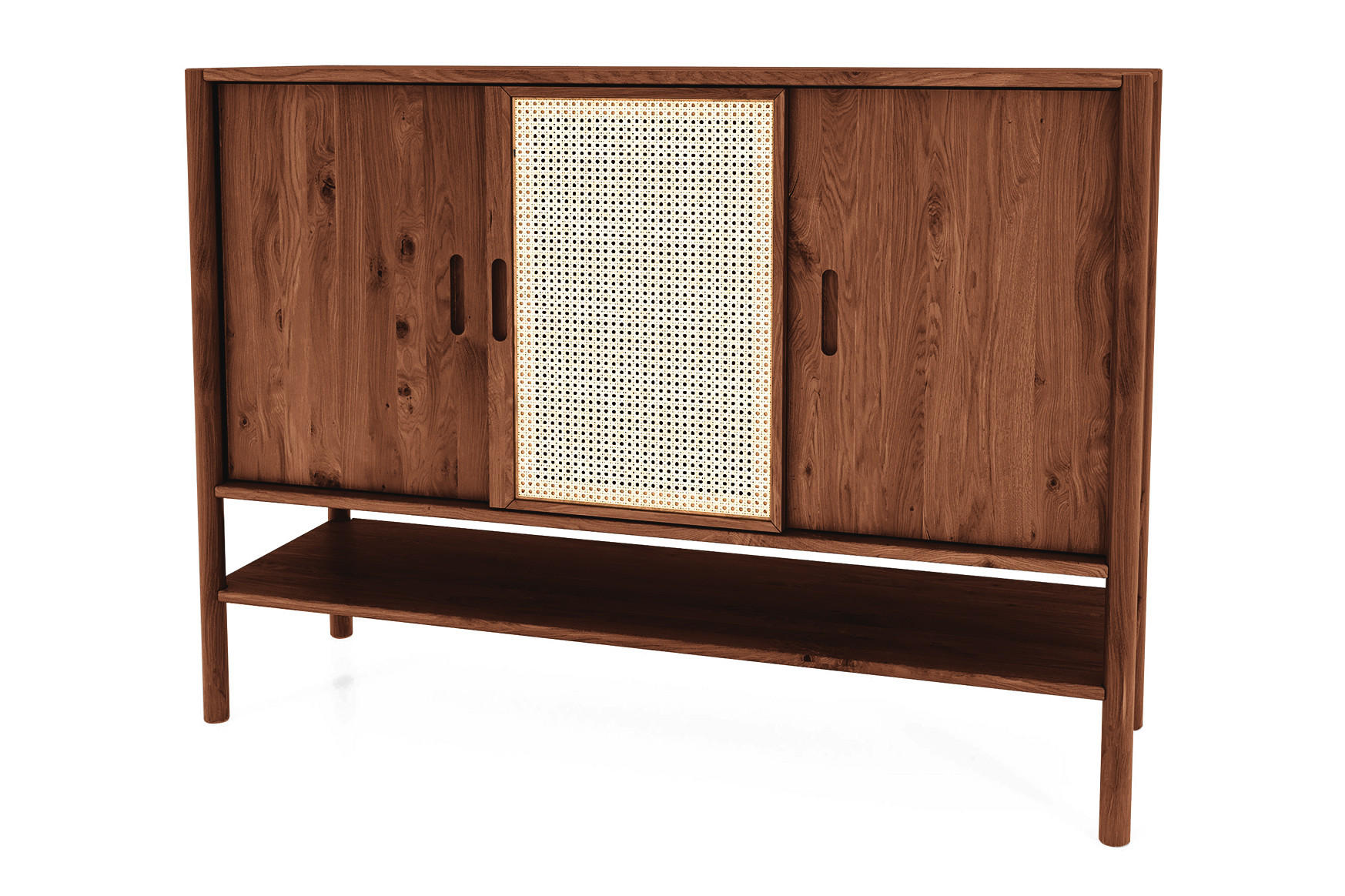 KOMMODE INA Wildeiche - Dunkelbraun, Holz (142/101/46cm) - byoak