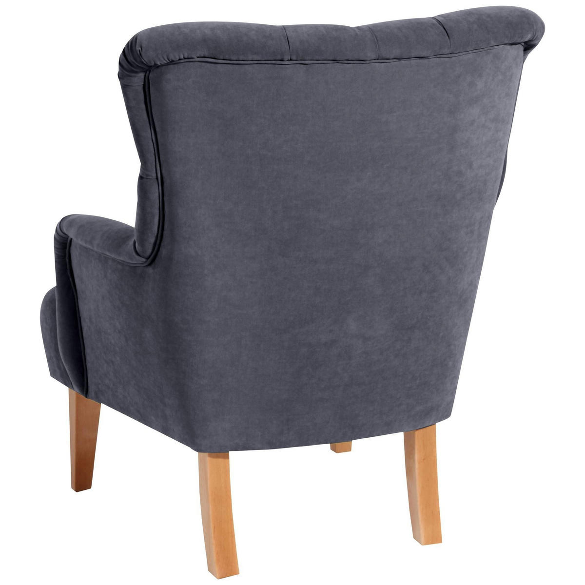 SESSEL Kaiya Bezug Veloursstoff Buche natur / anthrazit - Grau, Kunststoff (71/97/82cm) - 58aufmkessel