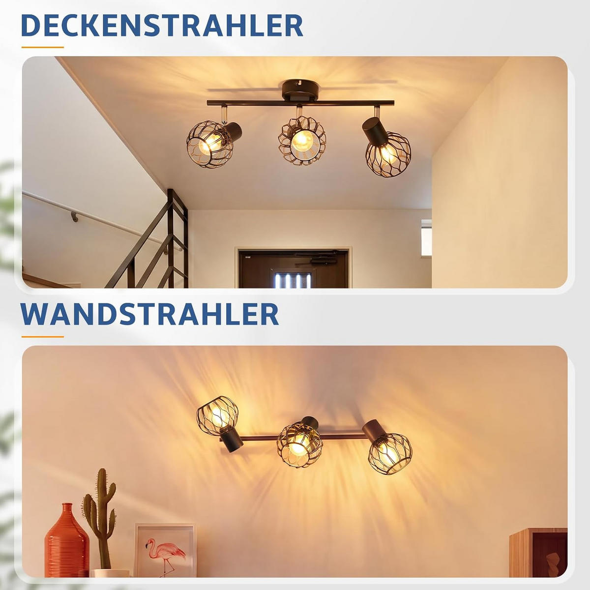 DECKENSTRAHLER Finsterwalde 3-flammig 41/10/18 cm - Schwarz, Metall (41/10/18cm) - Nettlife