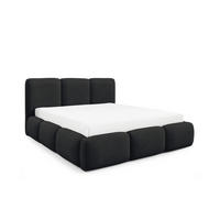 POLSTERBETT BOVA 160x200 cm mit Bettkasten,Lattenrost,Doppelbett,Boxspringbett-Optik-Schwarz - Schwarz, Holz (160/200cm) - Furnistar
