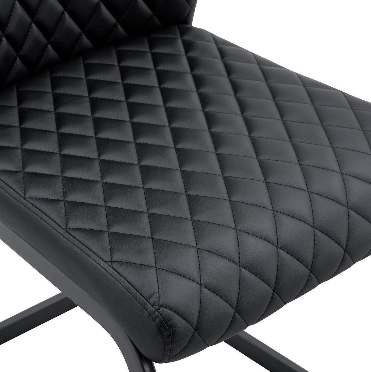 ESSZIMMERSTUHL 2er-Set mit hoher Rückenlehne 100 cm PU-Lederoptik Schwarz - Schwarz, Metall (63/100/43cm) - Meubliv