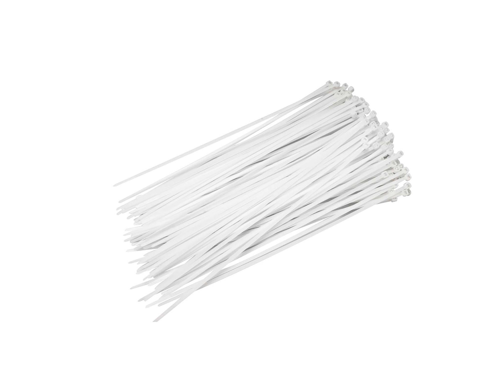 WEIHNACHTSKABELBINDER 100er-Set für Weihnachtsschmuck 2,5 × 200 mm weiß - Weiß, Kunststoff (0.25/0.1/20cm) - LAALU