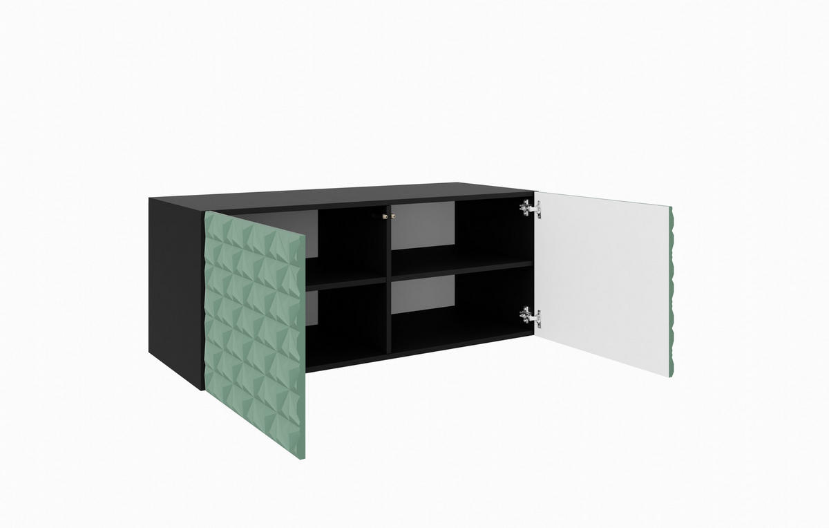 TV-SCHRANK CALI - Schwarz/Grün, Holzwerkstoff (100/41/40cm) - Meblini