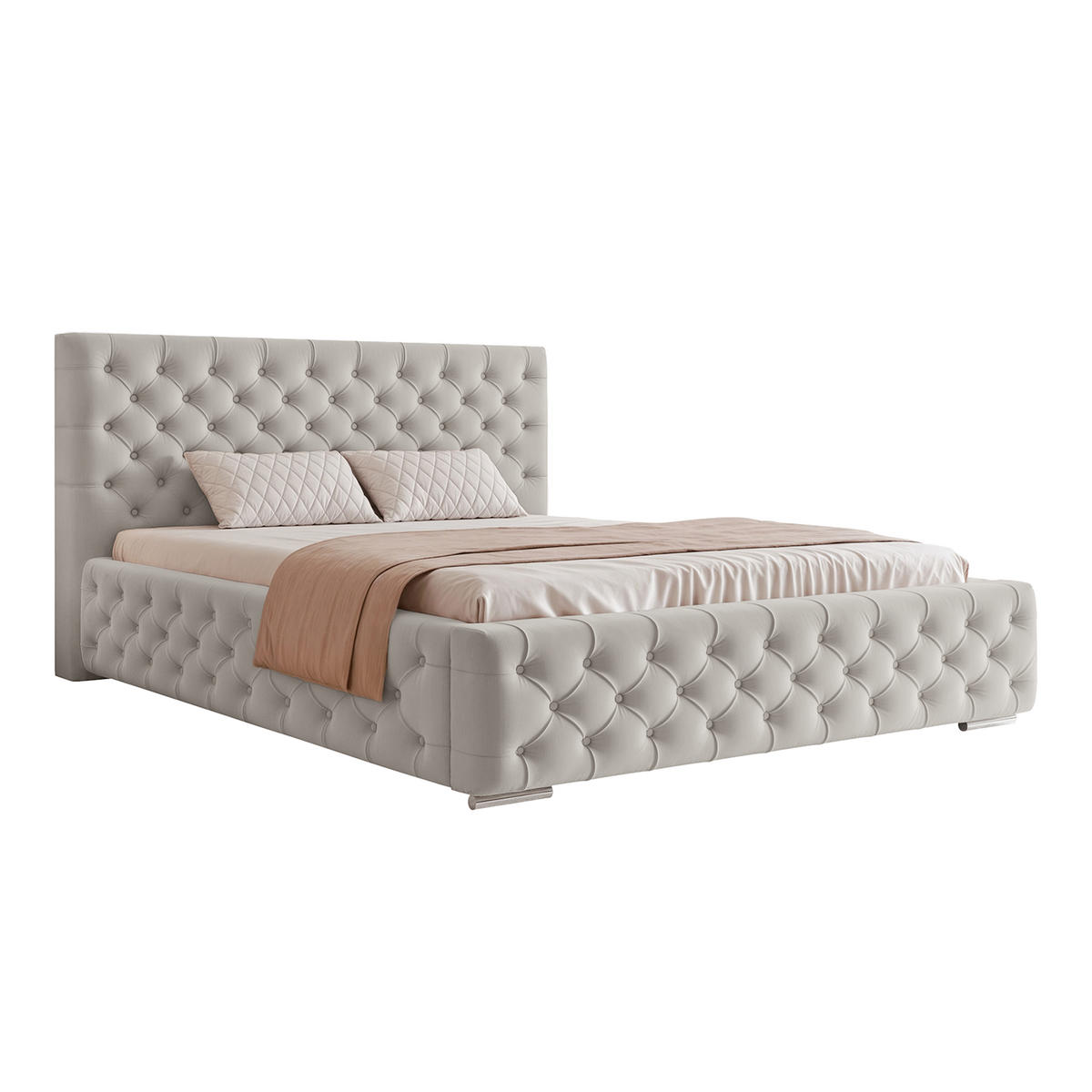 POLSTERBETT CALLIA 180x200 cm, Grau - Grau, Textil (200/180cm) - Fedve