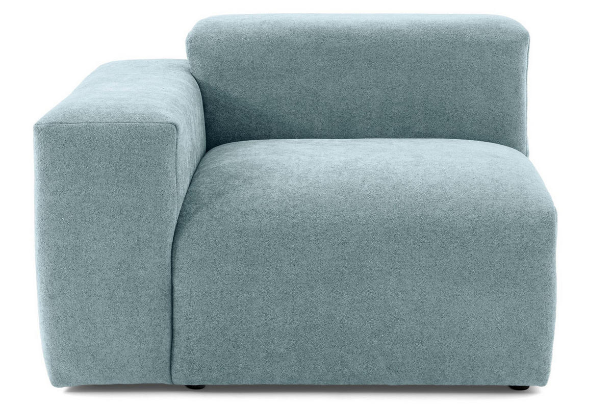 5-SITZER modulares Ecksofa HEAVEN SET 5 Rechts, Breite 380 cm Webstoff Blaugrau - Blaugrau/Schwarz, Holz/Kunststoff (245/380cm) - Muffo