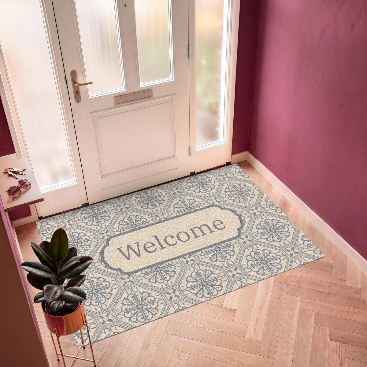 ROHOŽKA Welcome - Classic - Grey 180x120 cm - béžová, plast (180/120cm) - MuchoWow