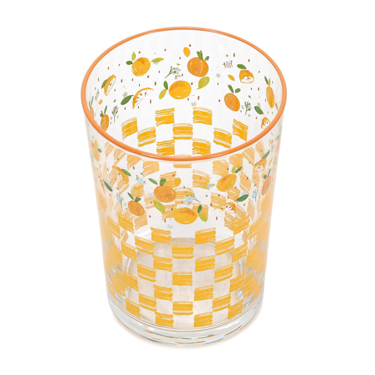 GLAS mit Obstmuster Orange 510 ml 8,8/8,8/12 cm - Multicolor, Glas (0.51L) - Excellent Houseware