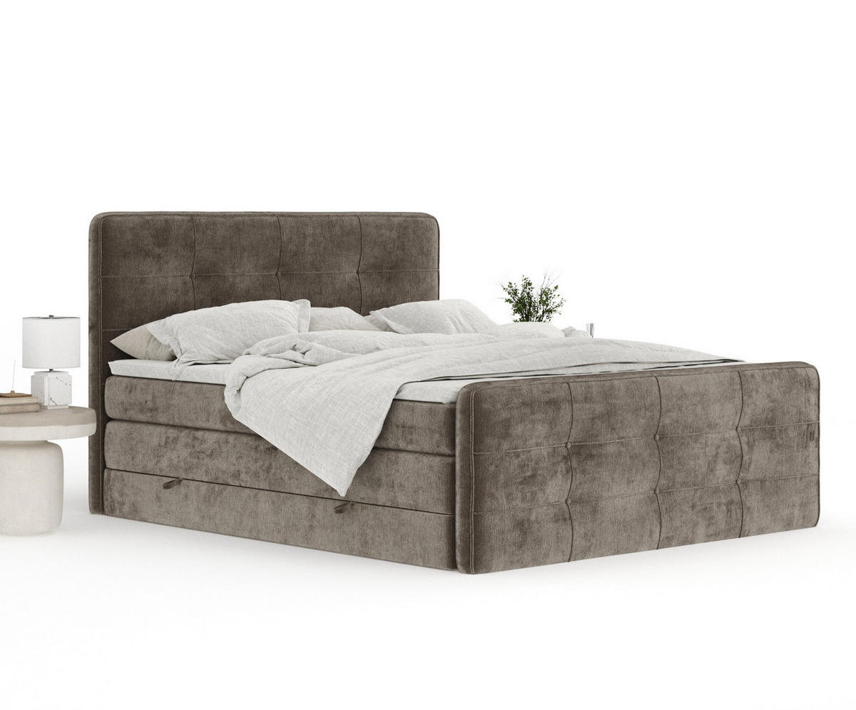 BOXSPRINGBETT Semplice Braun 140/200 cm - Schwarz/Braun, Holz/Holzwerkstoff (140/200cm) - Maison de Reve