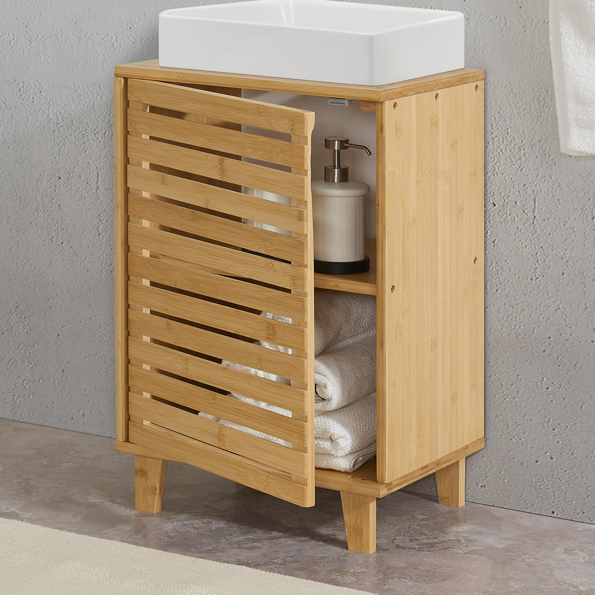 WASCHBECKENUNTERSCHRANK Iveland - Naturfarben, Holz (40/60/30cm) - [en.casa]
