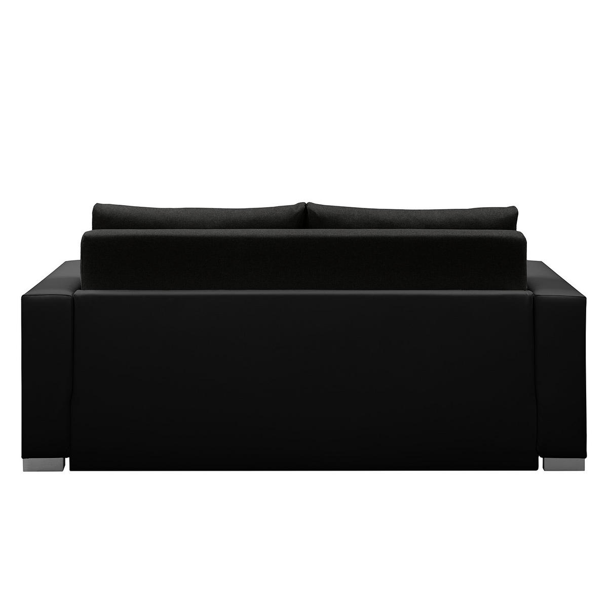 SCHLAFSOFA - Silberfarben/Schwarz, Kunststoff/Textil (193/90/90cm) - home24