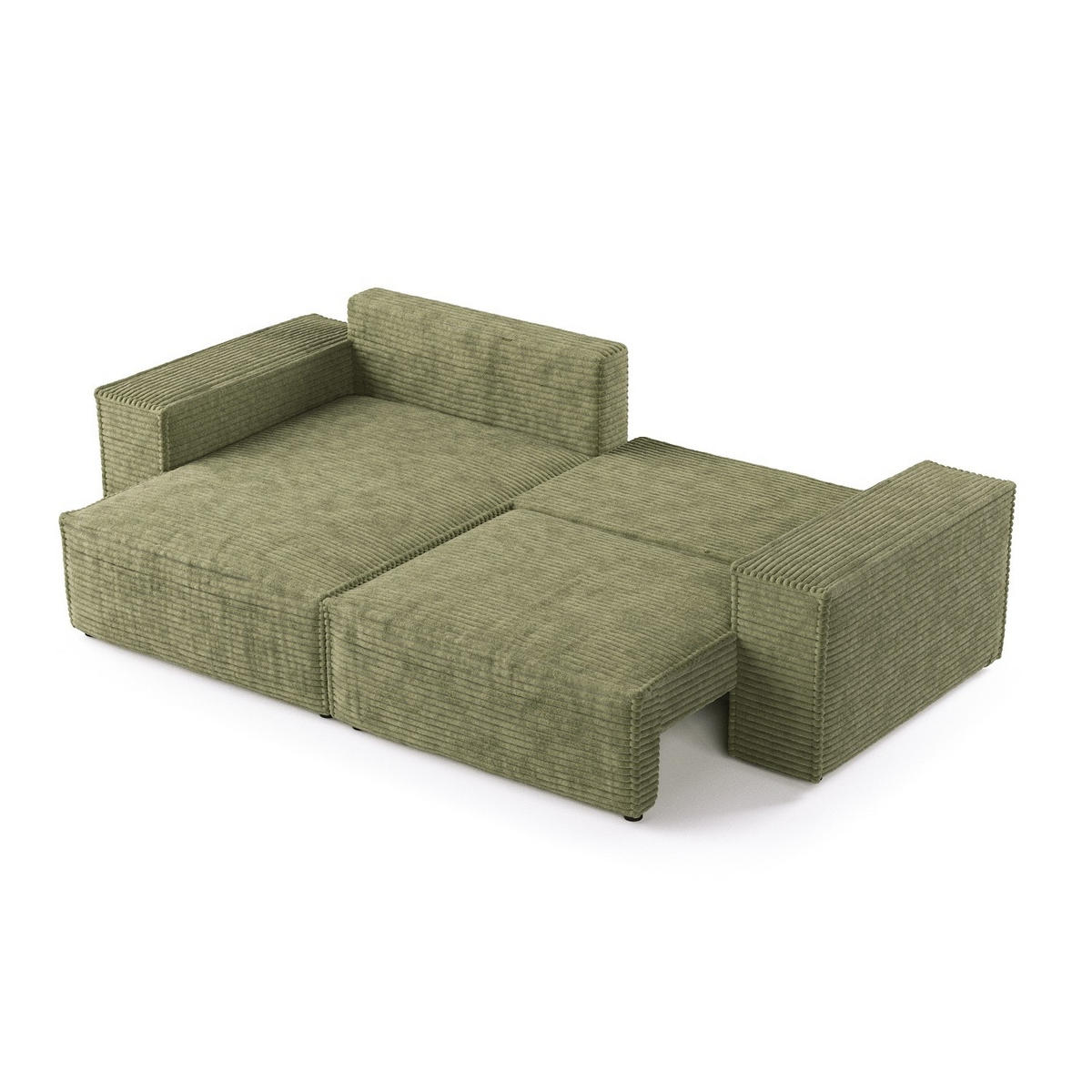 ROHOVÁ SEDAČKA SENSO, textil, Zelená - černá/zelená barva, dřevo/kompozitní dřevo (255/148cm) - AltaBeds