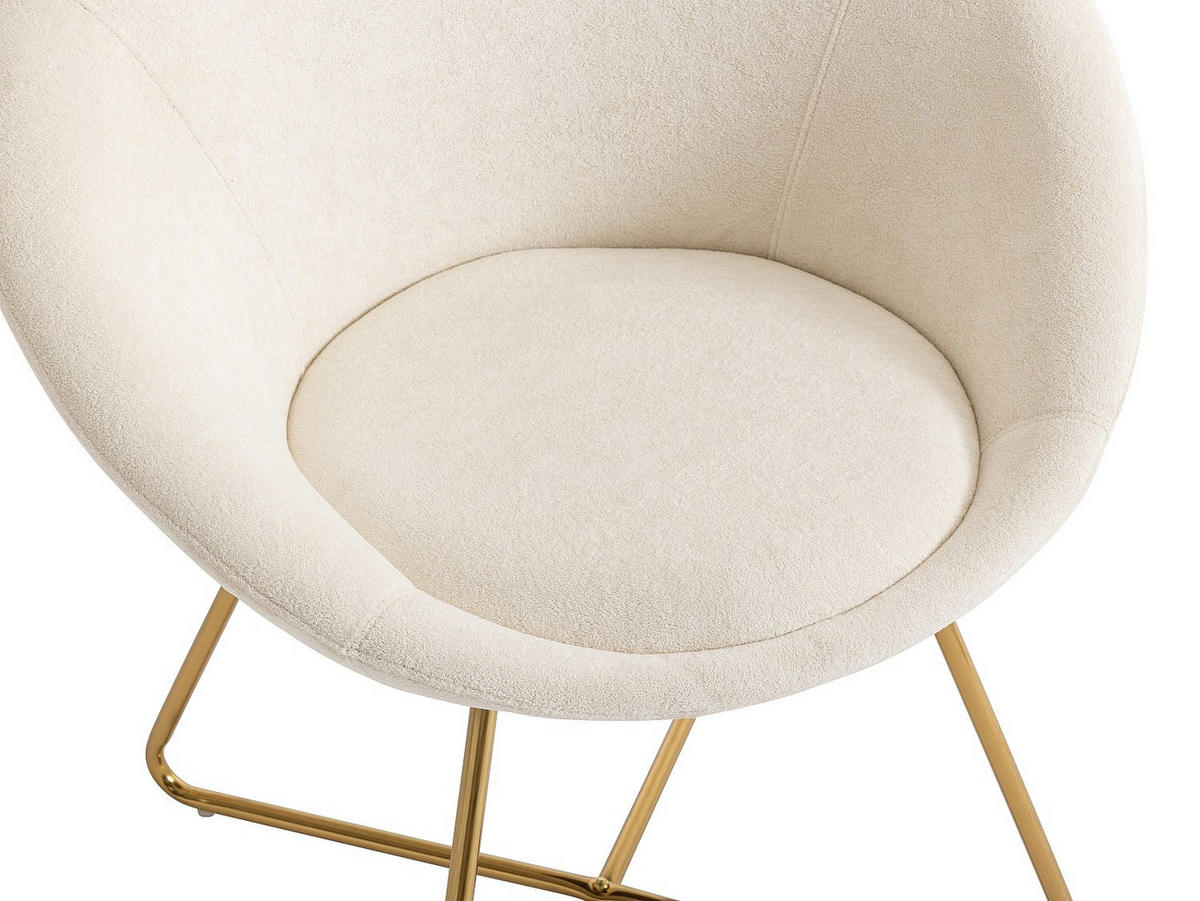 STUHL - 1 -Sitzer - Polyester - weiß - BURBAN - Weiß, Textil (70/83/57.5cm) - Vente-Unique