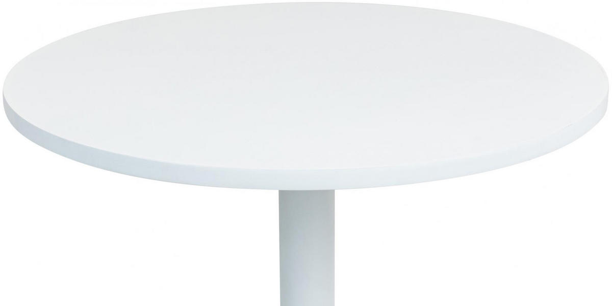 STEHTISCH rund 60 cm Holz weiß/weiß - Weiß, Holz/Metall (60/60/110cm) - CLP