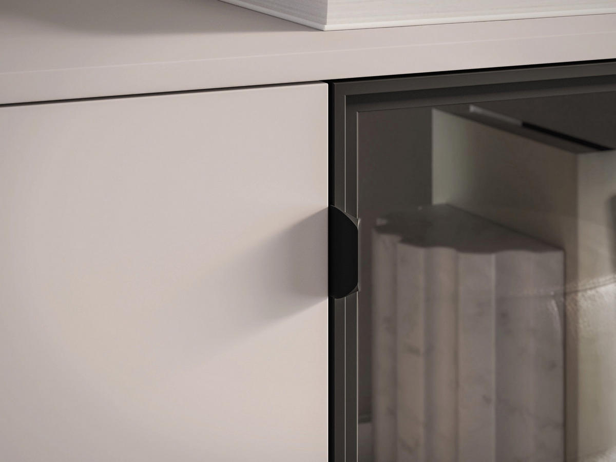 SIDEBOARD Barnee Kaschmir 160 cm - Taupe/Schwarz, Holzwerkstoff/Metall (160/86/40cm) - Selsey