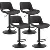 BARHOCKER 4er Set, Kunstleder Metall, Anthrazit - Anthrazit/Schwarz, Kunststoff/Metall (49/84/49cm) - Woltu