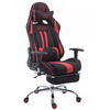 CHEFSESSEL Stoff schwarz/rot - Chromfarben/Rot, Textil/Metall (70/125/58cm) - CLP