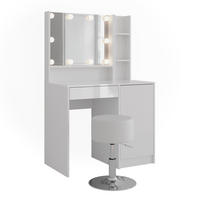 SCHMINKTISCH Sherry Weiß/Weiß Hochglanz 89.8 cm 5 Teile - Weiß Hochglanz, Holzwerkstoff (89.8/76/50.1cm) - Vicco