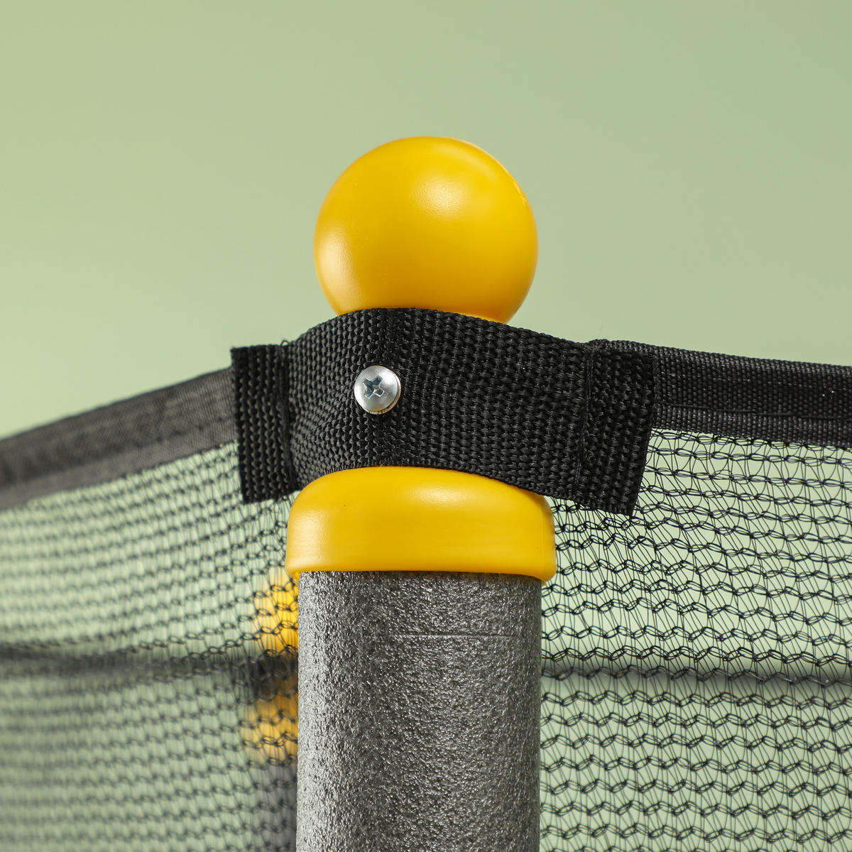 KINDERTRAMPOLIN - Schwarz, Kunststoff/Metall (163/163cm) - HOMCOM