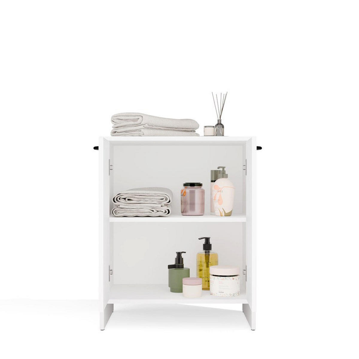 BADEZIMMERSCHRANK Vio - Weiß, Holzwerkstoff (60/74/40cm) - kommodly
