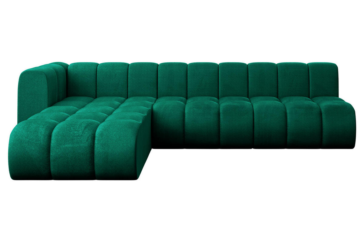 ECKSOFA modulares Sofa Darnel-L2 - 296x177x70 cm Grün - Dunkelgrün, Holzwerkstoff/Textil (296/177cm) - ALTDECOR