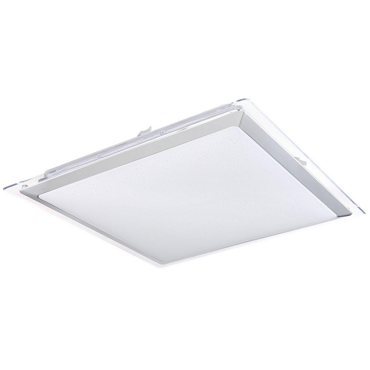 LED DECKENLEUCHTE Metall Weiß opal - Weiß, Kunststoff/Metall (55/55/8cm) - Globo Lighting