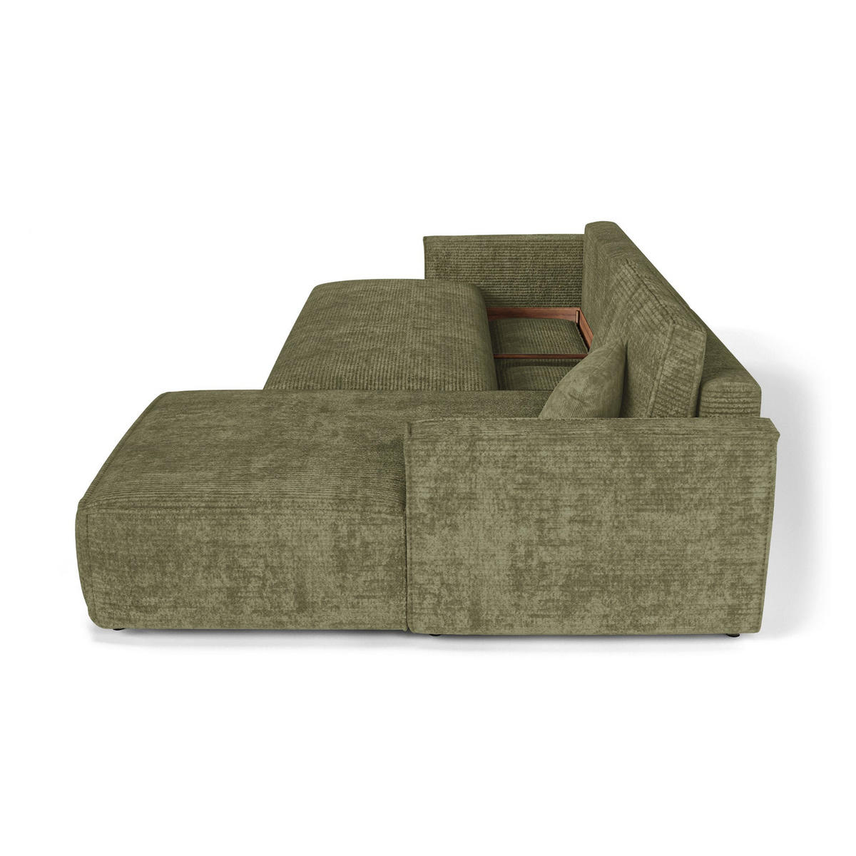 ECKSOFA rechtwinklig Cord Olivgrün 297cm - Olivgrün/Grün, Textil (297/167cm) - Premium Interiors