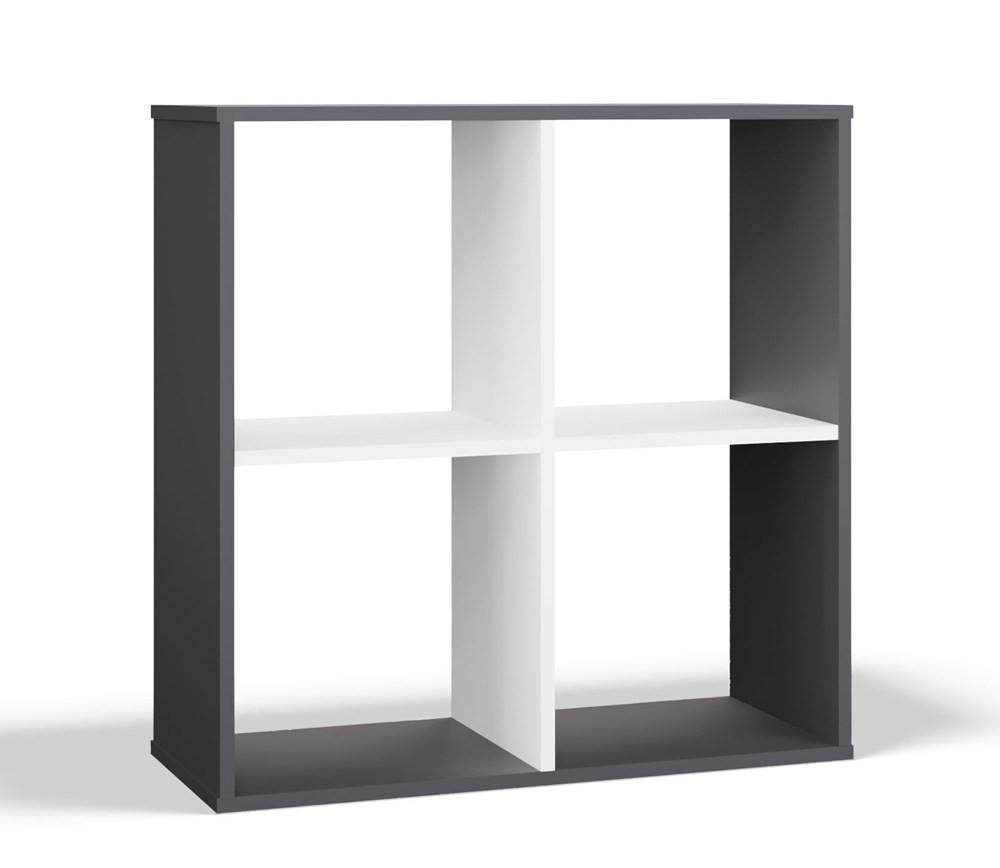 BÜCHERREGAL Anthrazit, Weiß 74/75/30 - Anthrazit/Weiß, Holzwerkstoff (74/75/30cm) - RAUMHIRSCH FURNITURE