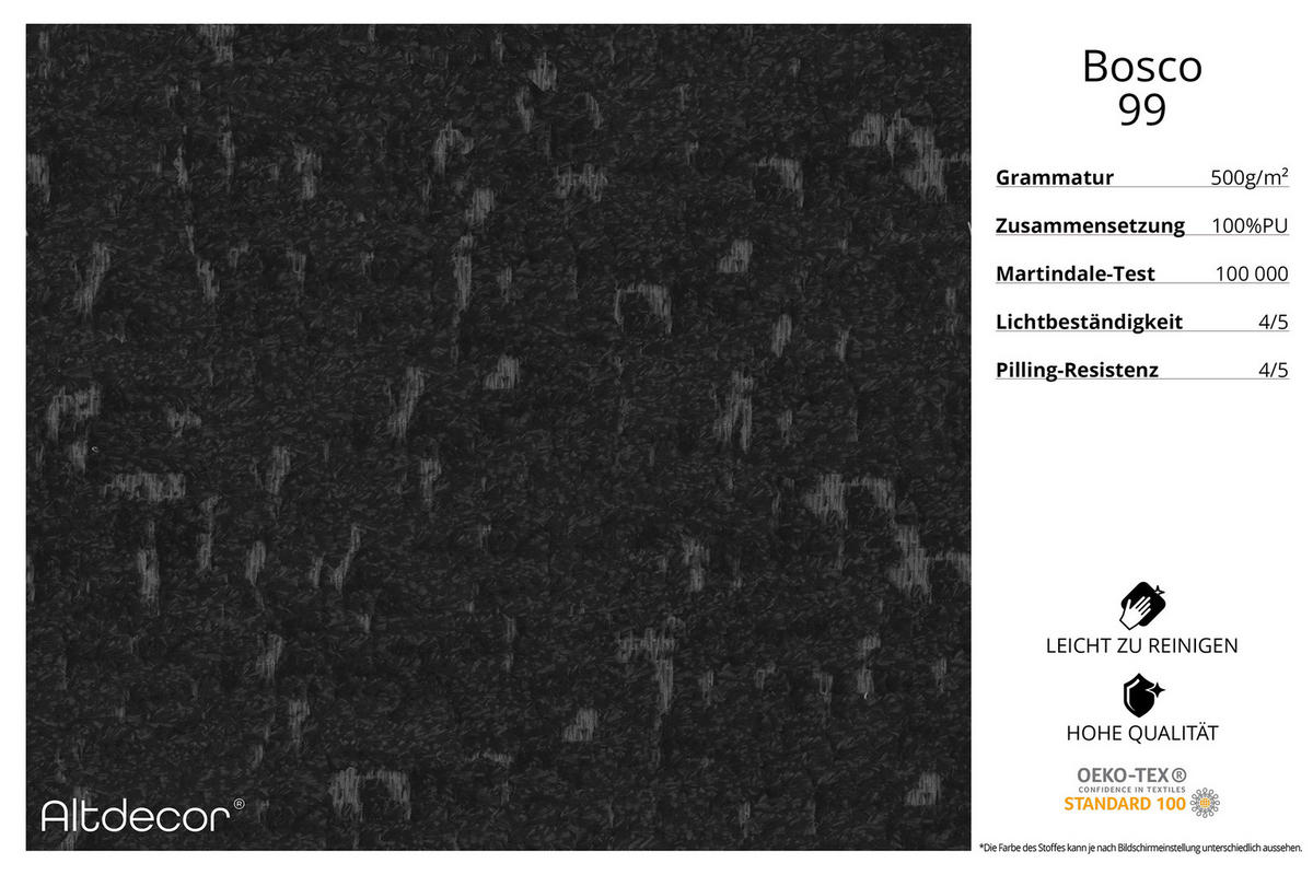 ECKSOFA Ottomane Links MARI-L3 - 413x171x79 cm Schwarz Tissu - Schwarz, Holzwerkstoff/Kunststoff (413/171cm) - ALTDECOR