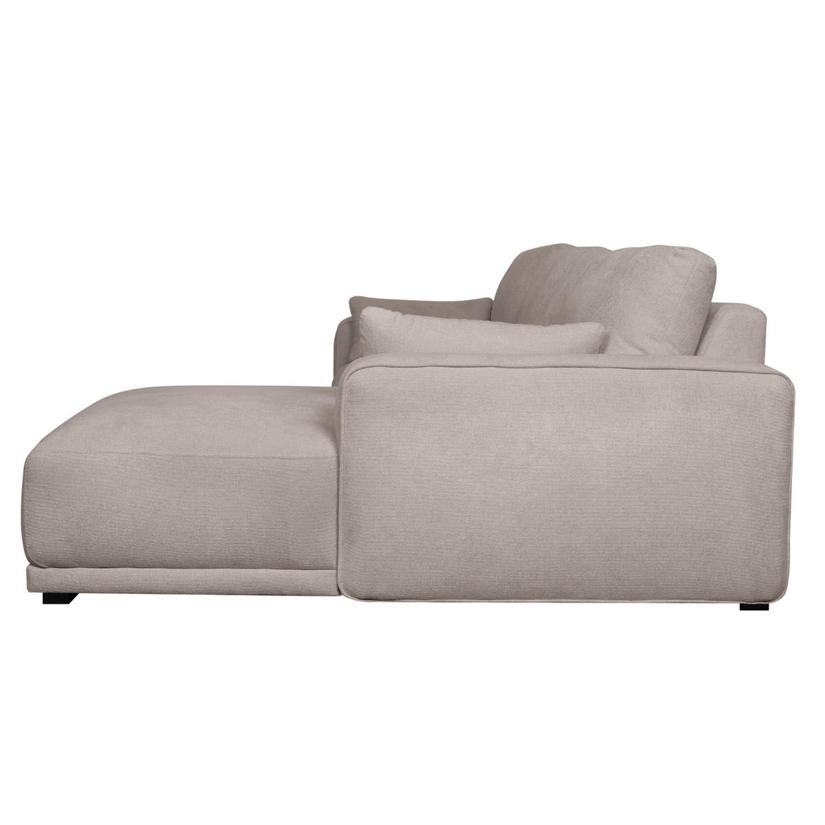 ECKSOFA Webstoff Beige - Beige/Schwarz, Holz/Textil (305/105cm) - Furnhouse