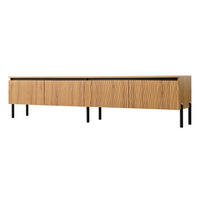 LOWBOARD DE-40255 mit Wellenrelief-Türen und Metallfüßen Natur - Naturfarben, Holzwerkstoff (180/43/35cm) - ComfortXL