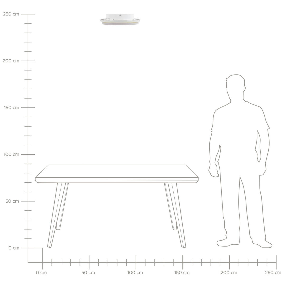 DECKENLEUCHTE Taping 42/42/7 cm - Goldfarben, Metall (42/42/7cm) - Beliani