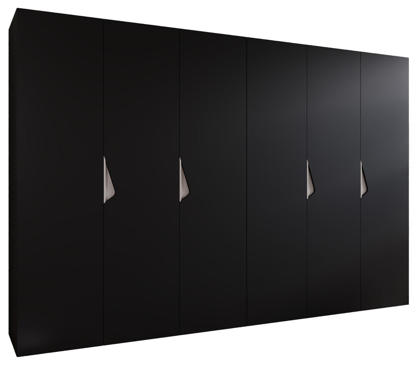 DREHTÜRENSCHRANK 202/300/52 6-türig - Beige/Schwarz, Holz/Metall (300/202/52cm) - Abiks Möbel