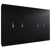 DREHTÜRENSCHRANK 202/300/52 6-türig - Beige/Schwarz, Holz/Metall (300/202/52cm) - Abiks Möbel