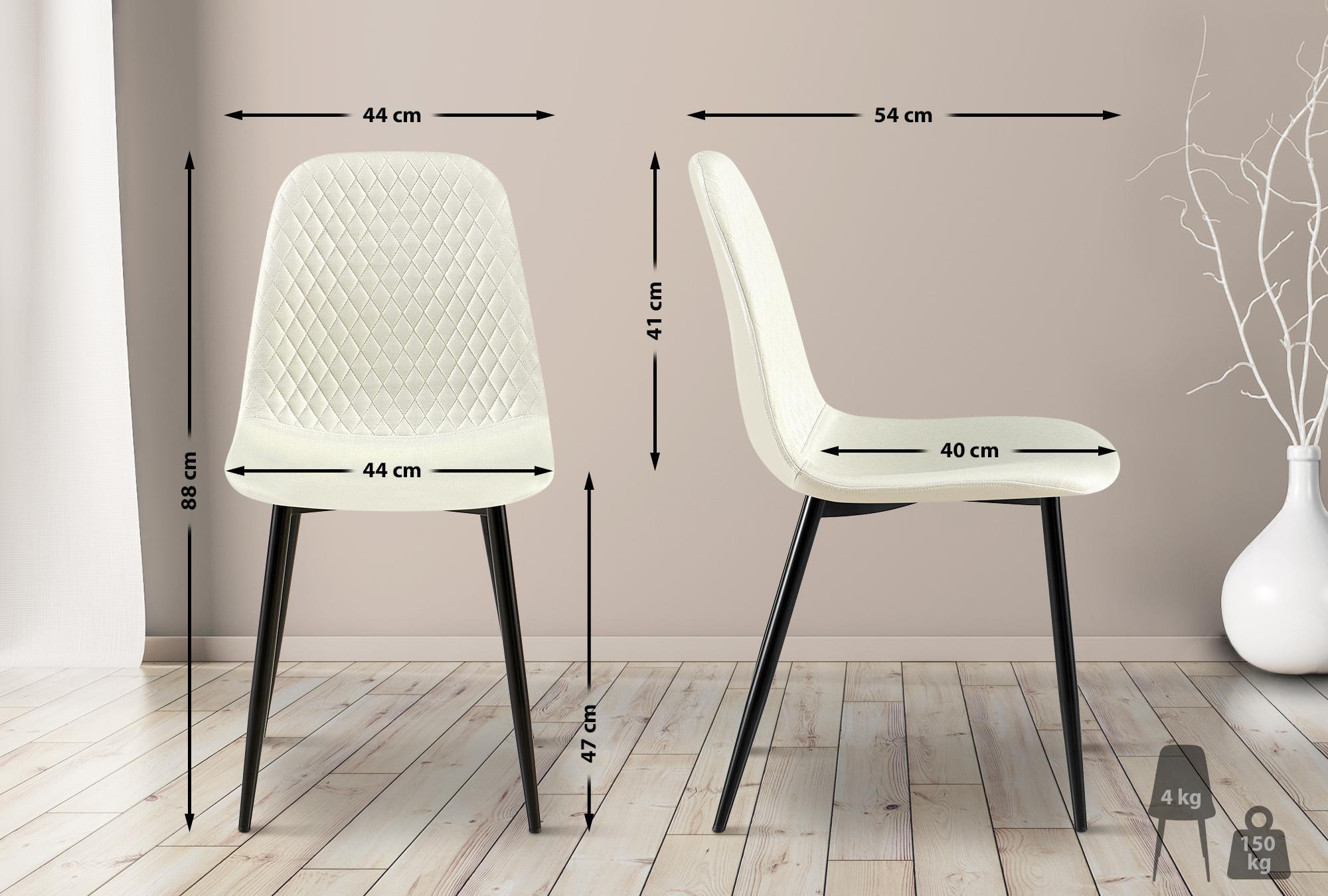 Thumbnail - CLP Stuhl, Creme, Textil, 44x88x54 cm, Esszimmer, Stühle, Esszimmerstühle, Vierfußstühle