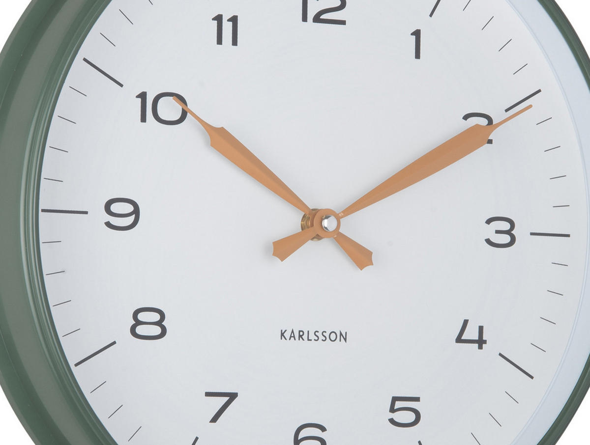 WANDUHR Modern Factory Ø30 cm - Grün, Kunststoff (30/4.5/30cm) - Karlsson