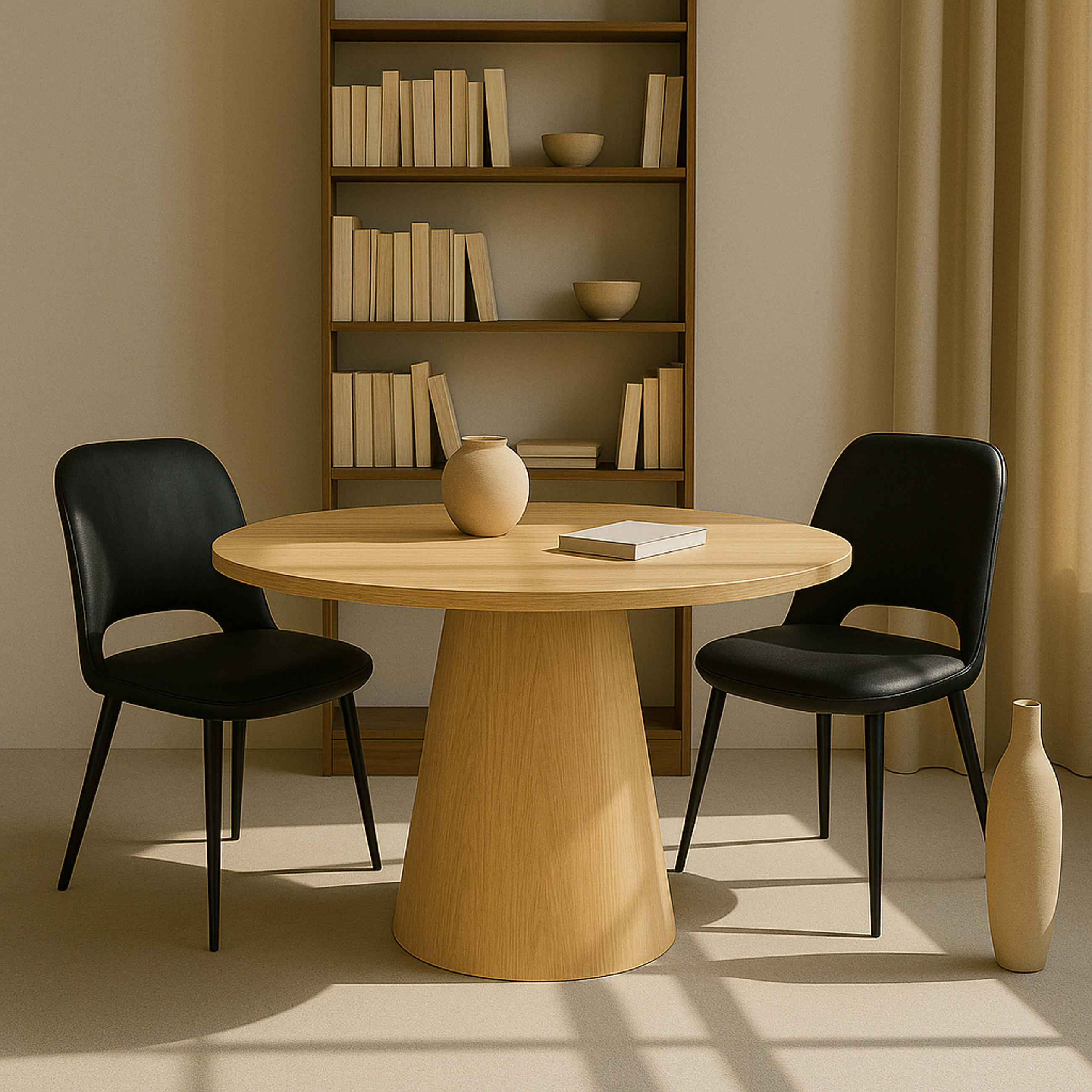 ESSTISCH, helles Holzeffekt - Beige, Holz (120/120/75cm) - Oviala