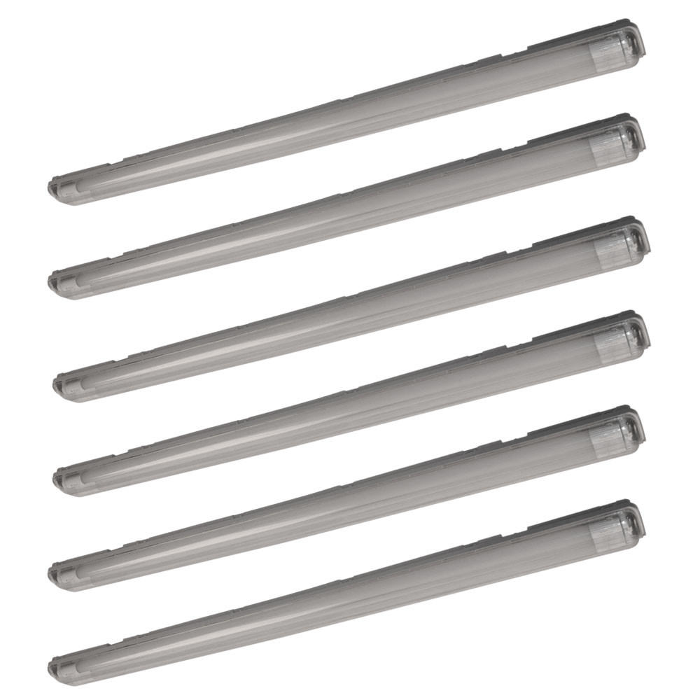 LED DECKENLEUCHTE Wannenleuchte Weiß Metall 6er Set - Weiß, Kunststoff (126/11.2/6.3cm)