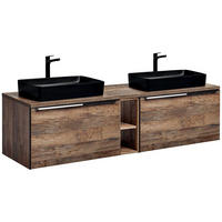 BADMÖBEL-SET 6-TLG. Puebla-56 - Braun, Holzwerkstoff (180/60/46cm) - Lomado