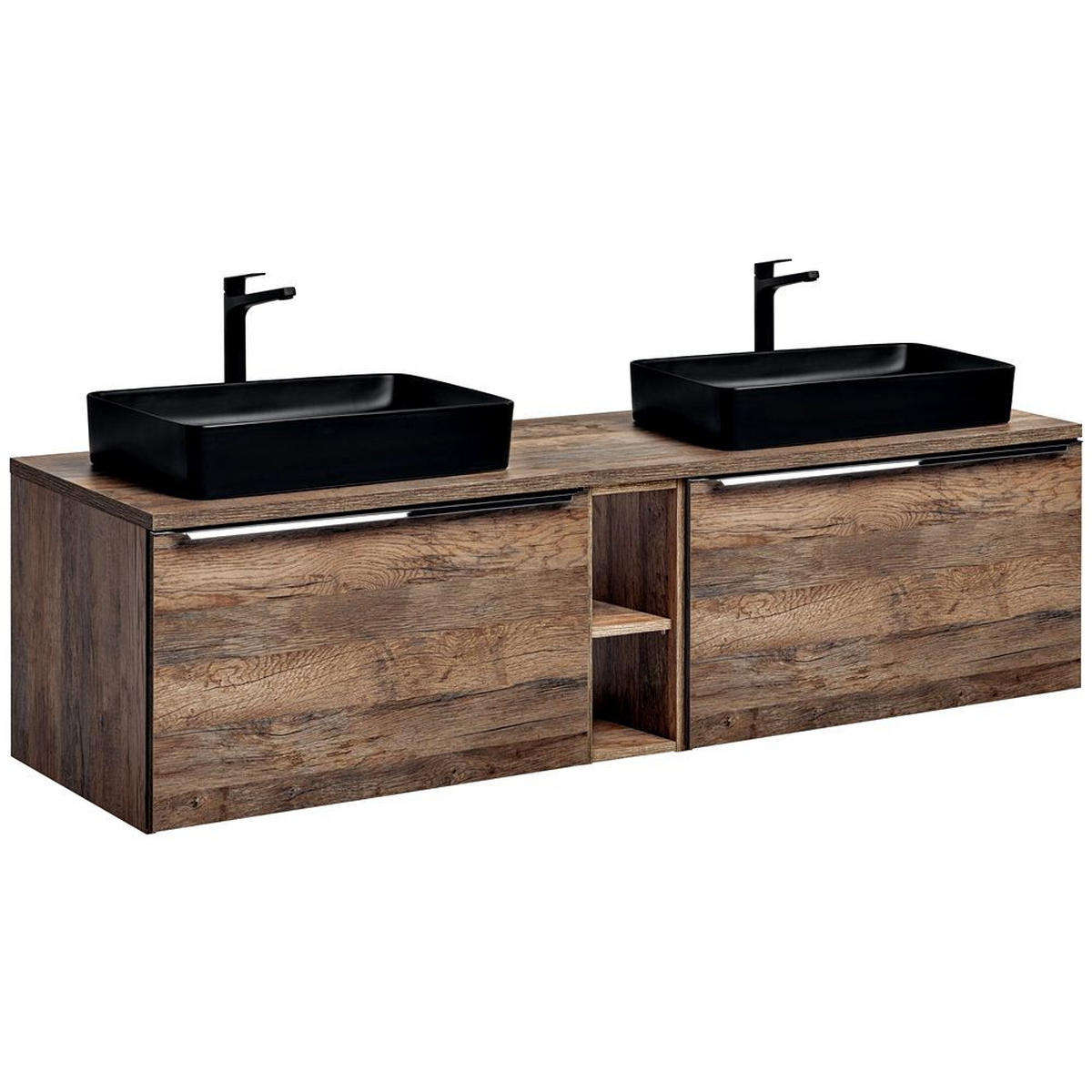 BADMÖBEL-SET 6-TLG. Puebla-56 - Braun, Holzwerkstoff (180/60/46cm) - Lomado