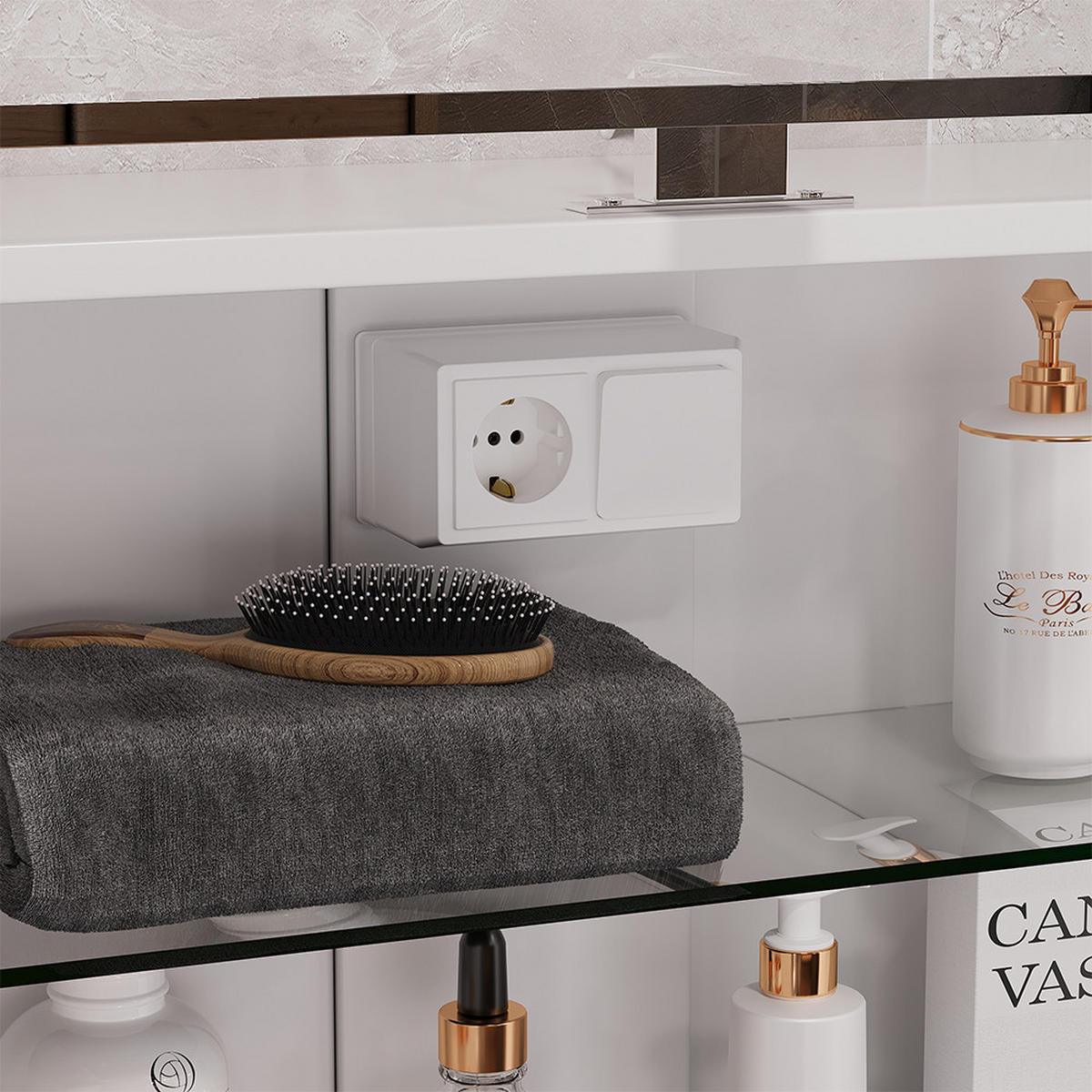 KOUPELNOVÁ ZRCADLOVÁ SKŘÍŇKA Lavio Bílá 70 x 60 cm s LED osvětlením - bílá, kompozitní dřevo (70/60/20cm) - Vicco