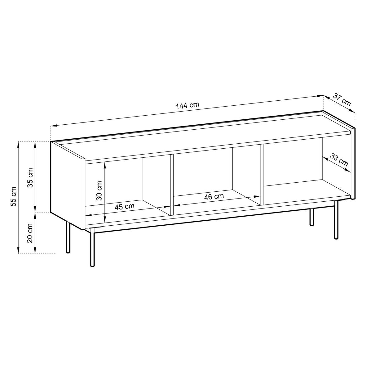 TV-SCHRANK Color Rot, 144 cm - Rot, Holzwerkstoff (144/55/37cm) - Bettso