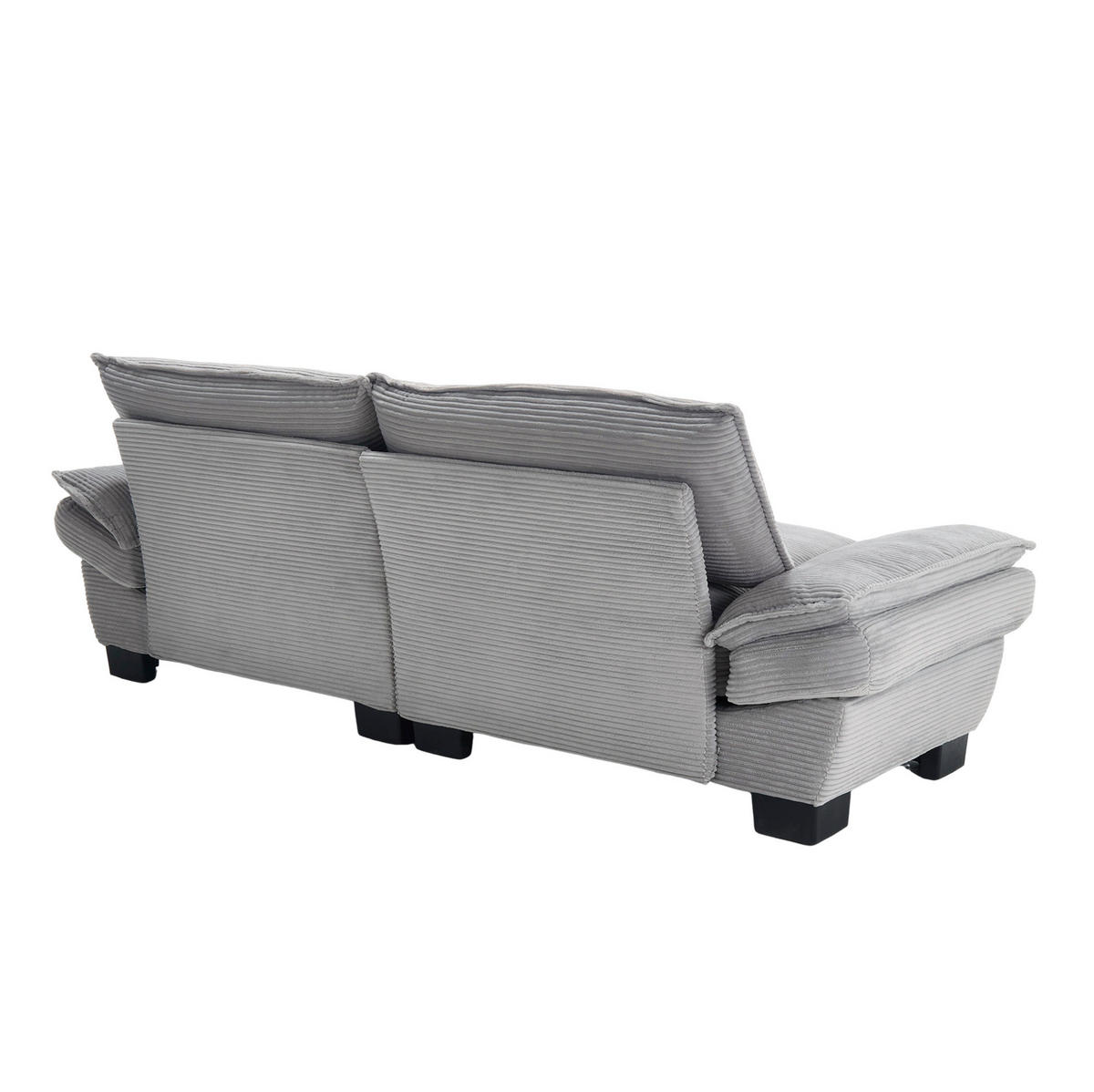 2-SITZER-SOFA aus Samt 224x81x81 cm Hellgrau mit tiefem Sitz, gepolsterten Armlehnen und 2 Kissen - Grau, Textil (81/81/224cm) - Modfu