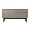 TV-SCHRANK Stoon Steingrau 154 cm - Beige/Goldfarben, Holzwerkstoff/Metall (154/76/38cm) - Selsey