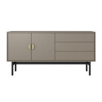 TV-SCHRANK Stoon Steingrau 154 cm - Beige/Goldfarben, Holzwerkstoff/Metall (154/76/38cm) - Selsey