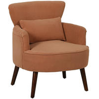 SESSEL mit Rückenlehne, abgerundeten Armlehnen Gepolstert Loungesessel Kordoptik - Orange/Braun, Textil (69/78/69.5cm) - HOMCOM